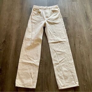 Zara Cream Wide Leg Jeans